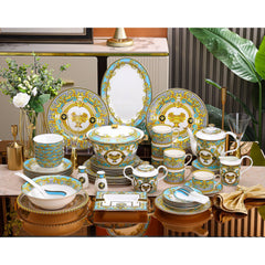 Sky Blue Baroque Trophy Dinnerware Set