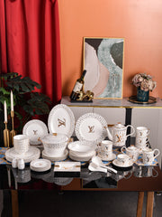 Mocha Gold Monogram Dinnerware Set