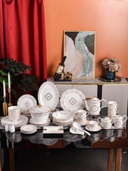 Ivory Diamond Monogram Dinnerware Set