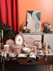 Pink Gold Palace Arch Medallion Dinnerware Set