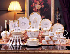 Ivory Gold Acanthus Medallion Dinnerware Set