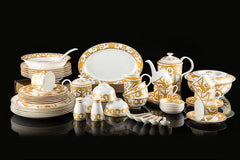 Golden Scroll Vine Dinnerware Set