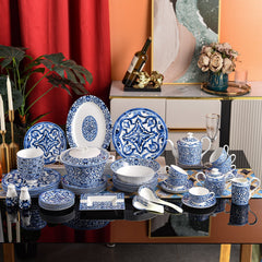 Indigo Tile Pattern Dinnerware Set