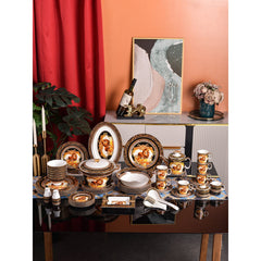 Black Gold Lion Medallion Dinnerware Set