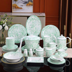 Mint Green Floral Toile Dinnerware Set
