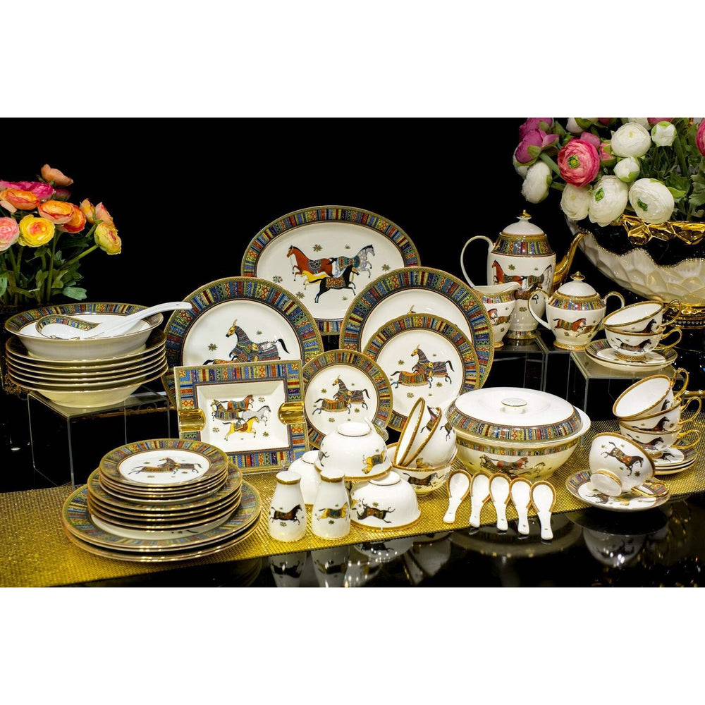 Royal Horse Ethnic Border Dinnerware Set