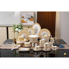 Golden Lattice Medallion Dinnerware Set
