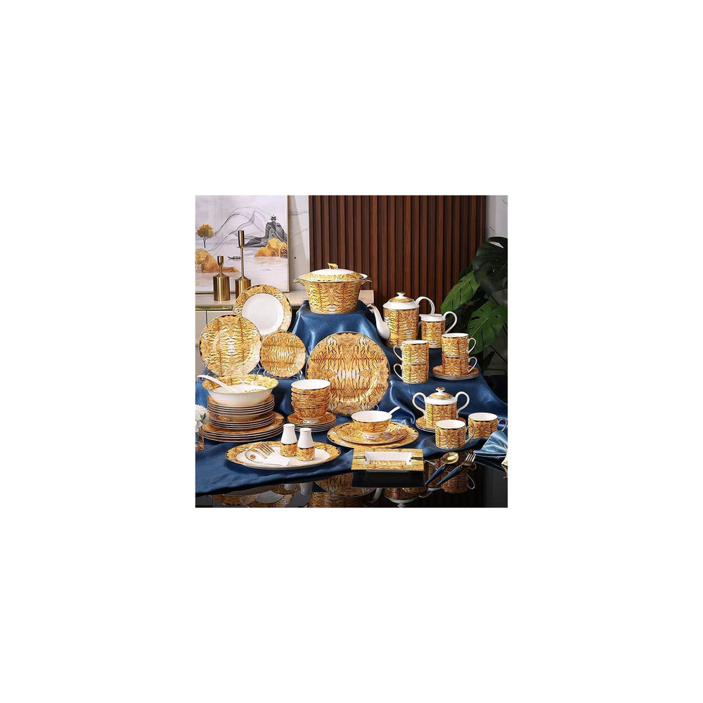 Amber Tiger Stripe Dinnerware Set