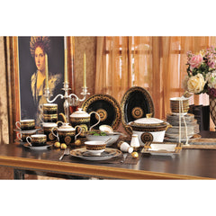 Black Gold Baroque Garland Dinnerware Set