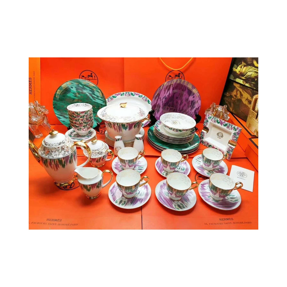 Multicolor Brushstroke Art Dinnerware Set