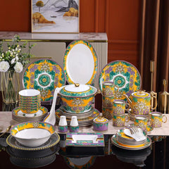 Amber Gold Tropical Palace Dinnerware Set